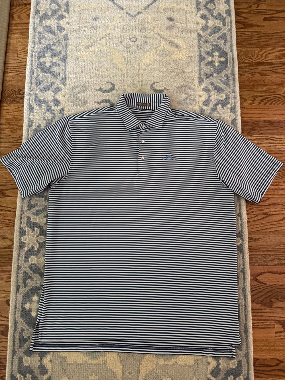 Peter Millar Men's Striped Polo Shirt - Blue/White